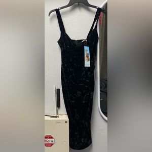 Tatyana Black Velvet Dress